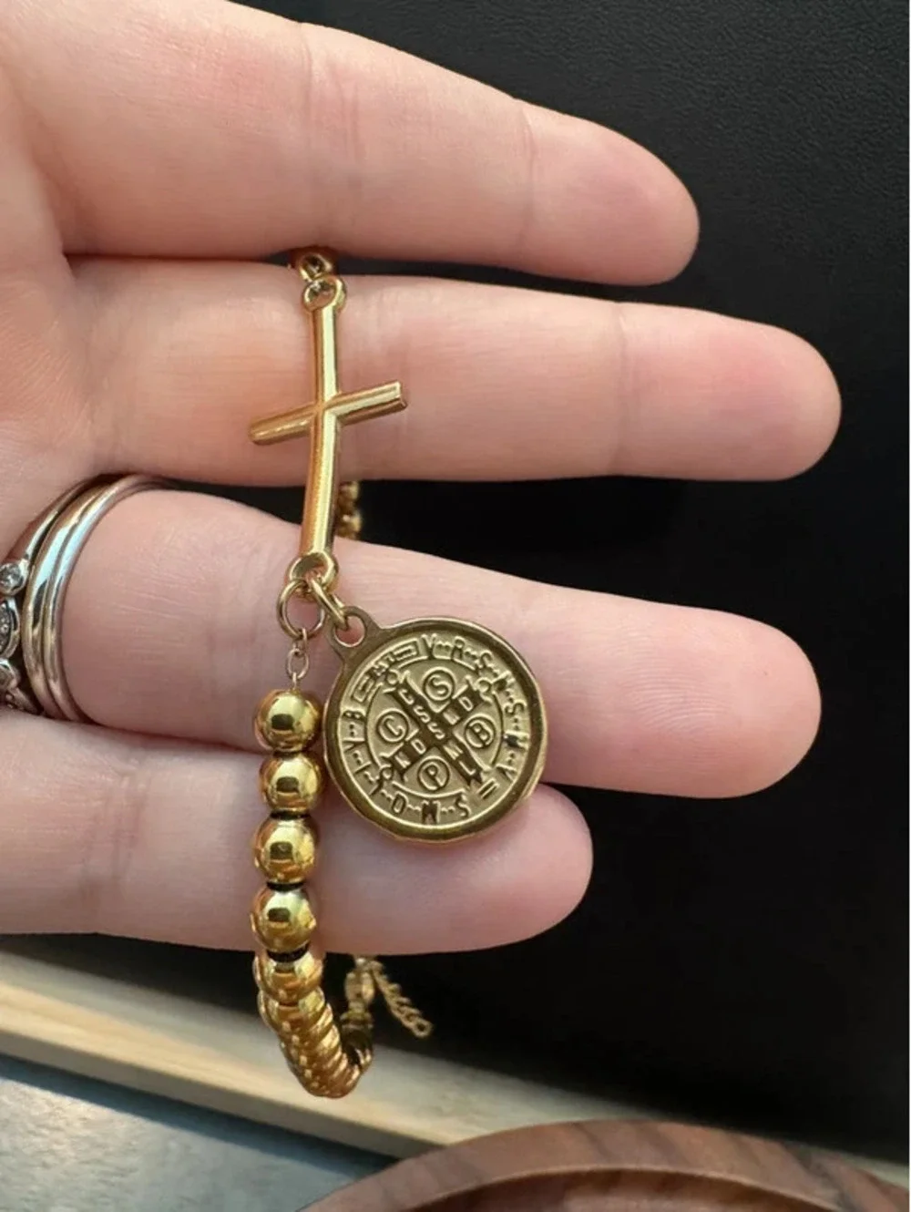 Religious fashion bracelet, 7.5”-9.5”